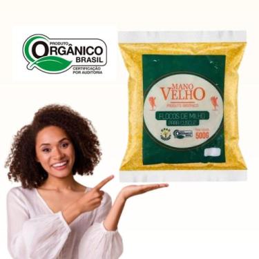 Imagem de Flocos de Milho orgânico para Cuscuz - Mano velho 500G