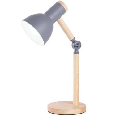 Imagem de Luminária Mesa Abajur 45Cm Articulada Retrô Madeira Gimpo