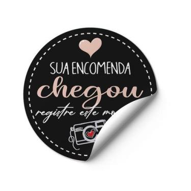 Imagem de 120 Adesivos Sua encomenda chegou Vinil etiqueta redondos mimo  - Deco
