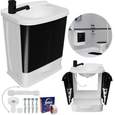 Imagem de Gabinete 2 Portas Suspenso Banheiro Lavatório + Torneira + - Astra