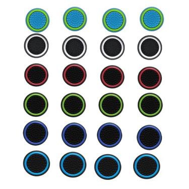 Imagem de CTHTBZ 24 Peças De Capas Silicone Para Joystick Alto Desempenho E Analógico Ps2, Ps3, Ps4, Ps5, Xbox One, Series X/S, 360, Controle Switch Pro (Preto Azul)