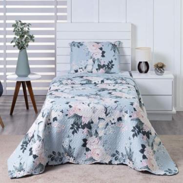 Imagem de Colcha Bouti Solteiro Dupla Face Estampada com Porta Travesseiro 2 Peças Ariete