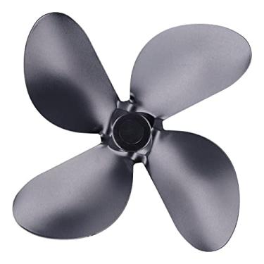 Imagem de Substituição da Lâmina do Ventilador de Fogão Preto da Lâmina de Liga de Alumínio, para Lareira, Fogão a Lenha, Fogão a Gás Com Circulação Aprimorada (4 folhas)