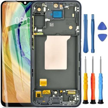 Imagem de Foufinin Substituição de tela para Samsung Galaxy A55 5G para Samsung A55 5G com moldura SM-A556E A556W SM-A556U SM-A556V Display LCD Touch Digitalizador Assembléia com ferramentas preta