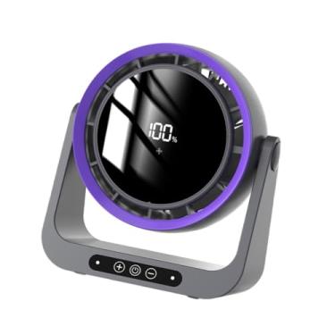 Imagem de IEUDNS Fã de mesa USB recarregável silencioso ar fresco de ar fresco 90 ° Cabeça de inclinação Mini fã de mesa para o dormitório de viagens para casa, Cinza