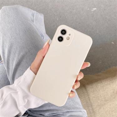 Imagem de Capa de silicone líquido para celular Xiaomi Redmi Note 12 12S 7 8 8T 9 9S 9T 10 10S 10T Pro Max, capa macia e fina em cores doces, branco antigo, para Redmi Note 9 Pro Max
