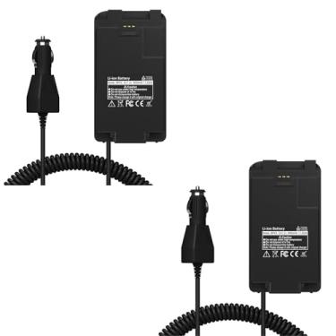 Imagem de Pacote com 2 carregadores de carro eliminador de bateria UV-K5 1600mAh DC 12V-24V compatível com UVK6 Ham Radio UV-K58