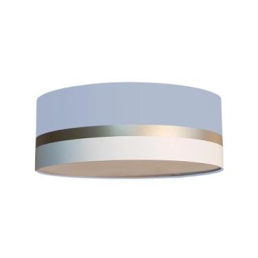 Imagem de Luminária Plafon Faixas Bronze Cúpula Rosa 50X15 - Tom Luz, Bivolt