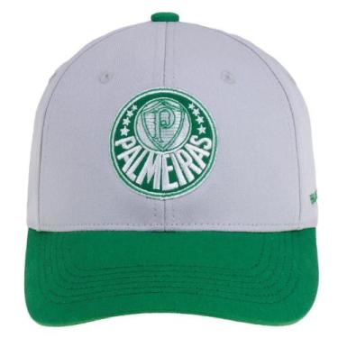 Imagem de Boné Palmeiras Bordado Licenciado Supercap Ajustável Cinza - Flexcap