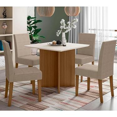 Imagem de Poliman Móveis - Conjunto Sala de Jantar Quadrada Mesa Helo 90cm e 04 Cadeiras Josi Poliman Móveis