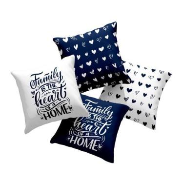Imagem de Kit 4 capas de Almofada estampa digital família - Linha Suave 8028 - V