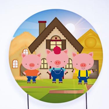 Imagem de Painel Decorativo para Festa 1,50x1,50 metros Vesti Fácil com Elástico 3 Porquinhos - Fera Print