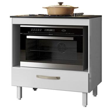 Imagem de Balcao de Cozinha Para Cooktop 80 cm Lumi Branco NC1 - EHD - Nicioli