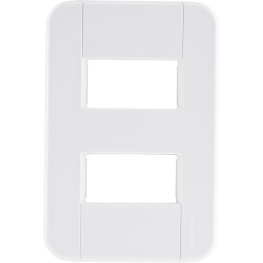 Imagem de Placa 2 Postos Afastados 4x2 Tramontina Tablet Branca