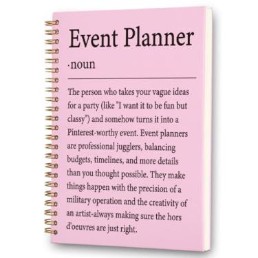 Imagem de FOUGSTA Event Planner Spiral Notebook - 160 Page (80 Sheet) Wedding & Corporate Organizer, 8x6 Inches College Ruled with 'Pinterest-Worthy' Quote - XXR14