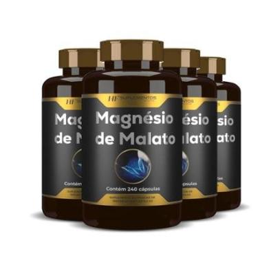 Imagem de 4X MAGNÉSIO DE MALATO PREMIUM 240CAPS HF SUPLEMENTOS-Unissex