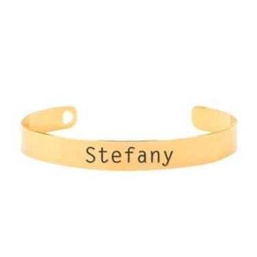 Imagem de Bracelete Personalizado Gravação Nome Stefany Banhado Ouro 18K - 999003466-Feminino