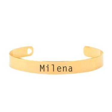 Imagem de Bracelete Personalizado Gravação Nome Milena Banhado Ouro 18K - 999003432-Feminino