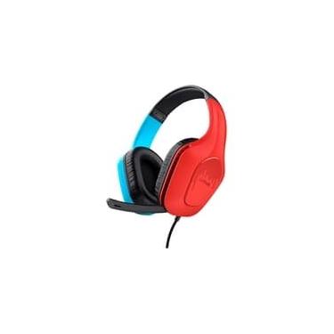 Imagem de Headset Gamer GXTrust 416S Zirox para Switch, P3, Microfone Dobrável, Design Leve, Azul/Vermelho - 25423