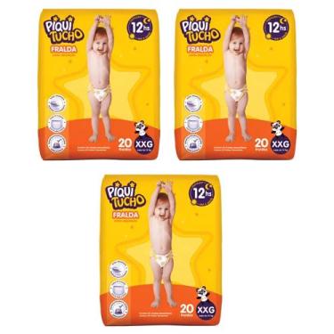 Imagem de Kit 3 PCT Fralda Descartável Piquitucho Mega - Todos os Tamanhos, XXG