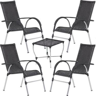 Imagem de Jogo 4 Cadeiras e Mesa Vênus para Area Externa - Trama