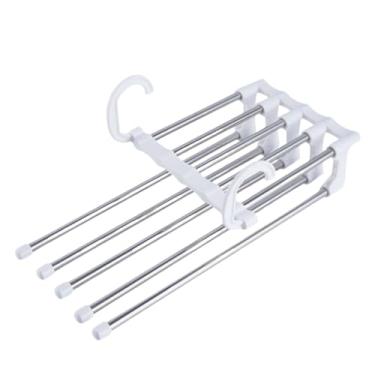 Imagem de Cabide Organizador de Calças Inox – Compacto, Resistente e Ideal para Guarda-Roupas