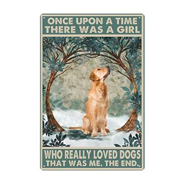 Imagem de ZaiNaLi Placa De Lata Metal Golden Retriever, Pôster Retrô "Quem Realmente Amou Cachorros", Parede Para Garagem, Cozinha, Decoração Casa, Café, Bar, Pub, Cerveja, Clube, Pintura 8X12"