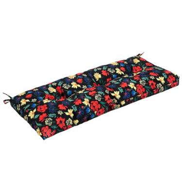 Imagem de PRIMEPATIO Almofada de banco externa impermeável, almofada de assento de banco tufado 106 x 38 cm, almofadas de assento de vime para ambientes internos de jardim externo e varanda