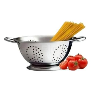 Imagem de Escorredor de Massas Macarrão Legumes Inox com Alças - WELLMIX