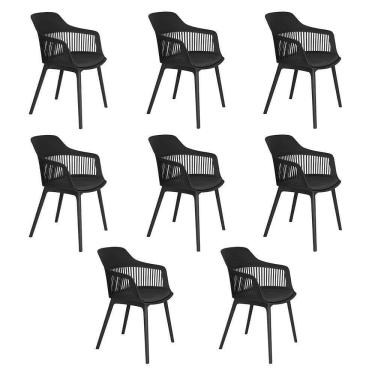 Imagem de Kit 8 Cadeiras Estofada Jantar Cozinha Marcela - Preto