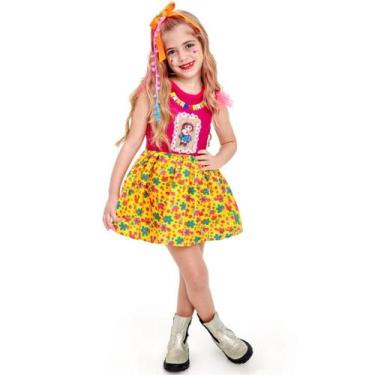 Imagem de Vestido Infantil de Festa Junina Xadrez Caipirinha São João Coleção Bo