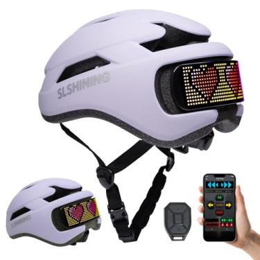 Imagem de BBDKL Capacete De Bicicleta Com Tela De Led, Capacete De Bicicleta Com Aplicativo Inteligente E Controle Remoto, Capacete De Ciclismo De Estrada Recarregável Por Usb Com Indicadores De Direção, Luz