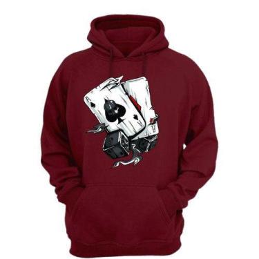 Imagem de MOLETOM BLUSA DE FRIO CANGURU ALGODÃO PERSONALIZADA BARALHO Estiloso -