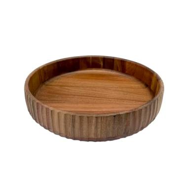 Imagem de Oikos - Bowl Tigela Saladeira Grande 30,5cm de Madeira Acácia Canelado