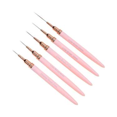 Imagem de Conjunto De Pincéis Ultrafinos Rosa Para Arte Em Unhas Francesas, 5 Pe
