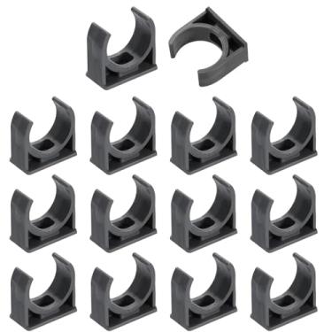 Imagem de uxcell 16 peças de grampos de tubo de água de PVC, fivelas de mangueira de tubulação em forma de U, suporte de tubo de irrigação para 25 mm de diâmetro externo para bandejas de TV, tubo de suporte de