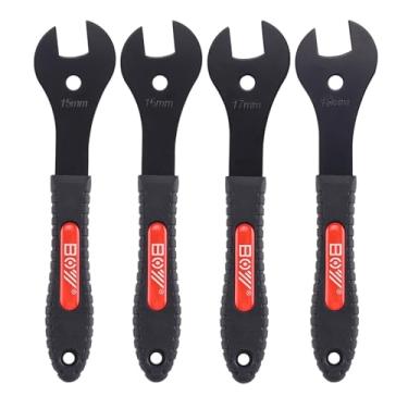 Imagem de XIAOCUNCN Conjunto de chave de cone de bicicleta, chave inglesa de bicicleta, multifuncional durável, aço carbono, (13, 14, 15, 16, 17, 18, 19 mm) Removedor de instalação de porca do eixo do cubo da