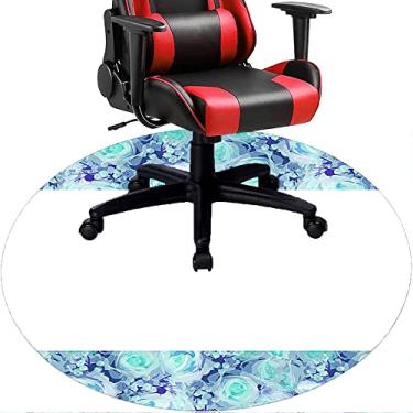 Imagem de Tapete de cadeira de escritório com flores, textura de flor, tapete de cadeira de mesa para piso de madeira de escritório doméstico, protetor de piso de pilha baixa multiuso, redondo, 99 cm