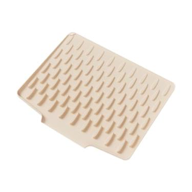 Imagem de predolo Tapete de silicone para secagem de louças, tapete para escorredor de louças, forro para gavetas, almofada de drenagem resistente ao calor, almofada de, Bege