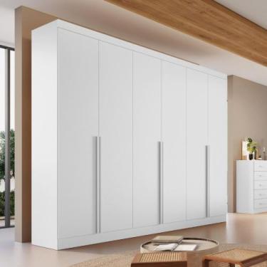 Imagem de Guarda Roupa Casal 6 Portas em MDF Alvorada Bianchi, Branco