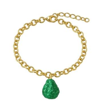 Imagem de Pulseira de Fuchsita - Cristal Natural, Banho Ouro 18k