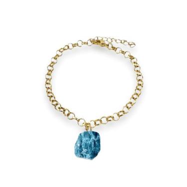 Imagem de Pulseira de Apatita - Cristal Natural, Banho Ouro 18k