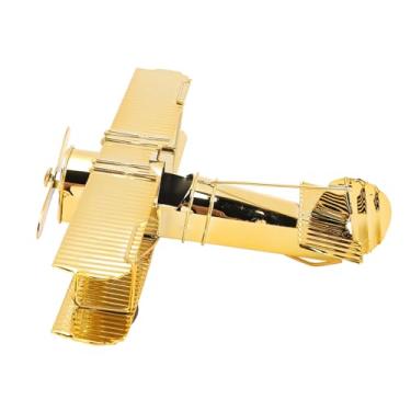 Imagem de Generic Aeronaves de Avião retrô, Arte de Ferro de Decoração de Avião de Metal para Sala de Estudo (7111U-1301 Batilhado em ouro)