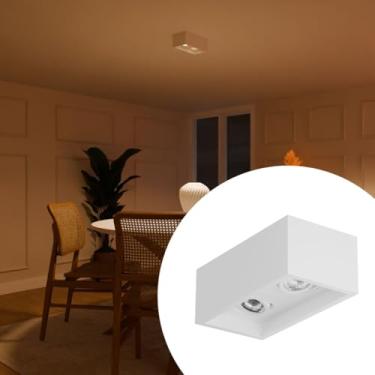 Imagem de Luminaria Teto Sobrepor Duplo Recuado Alumínio 2 Gu10 - BRANCO - 110V/220V