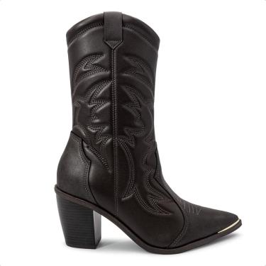 Imagem de Bota Vizzano Feminina Western Salto Bloco Napa Genebra Bico Fino 3070.112