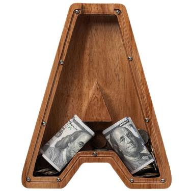 Imagem de Carta infantil extra grande de madeira para cofrinhos de 30 cm