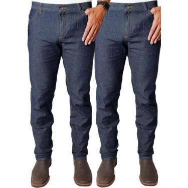 Imagem de Kit 2 Calça Jeans Masculina Básica Barata Atacado Reforçada - MVA Jean