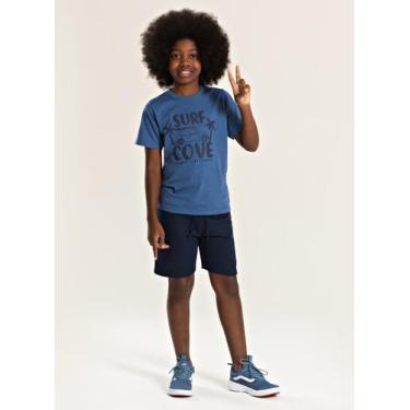 Imagem de Conjunto Verão Menino Azul Camiseta e Bermuda com Bolso Surf - Molekad
