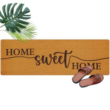 Imagem de Ninehaoou Capacho longo 113 x 38 cm, tapete de porta frontal para entrada interna, exterior, grande, decorativo, tapete de boas-vindas para entrada externa (Sweet Home)