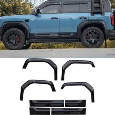 Imagem de Guarnição de sobrancelha de roda de carro compatível com Formula Leopard 5 Kits de modelagem exterior para-lama para-lamas Flap Splash Arches Body Kit (preto fosco)